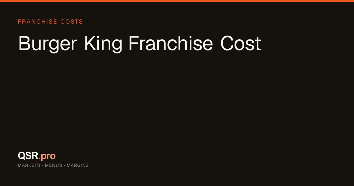 How Much Does a Burger King Franchise Cost? (2026 Guide) | QSR Pro